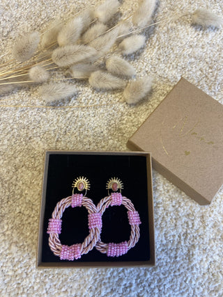 Boucles d'oreilles N*168 Rose Acier inoxydable