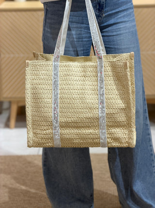 Sac en paille MARTY - Argent