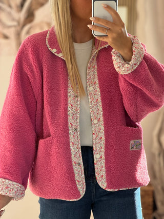 Veste réversible LIBERTY - Rose/fleurs