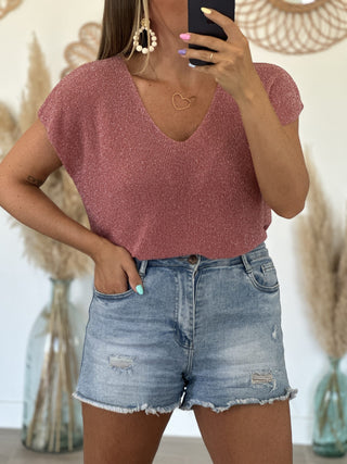 Top IVY - Vieux rose (Made in Italie)
