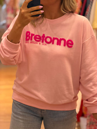 Sweat création BREIZH - Rose pâle (Made in Italie)