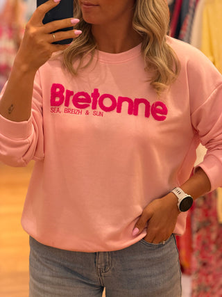 Sweat création BREIZH - Rose pâle (Made in Italie)