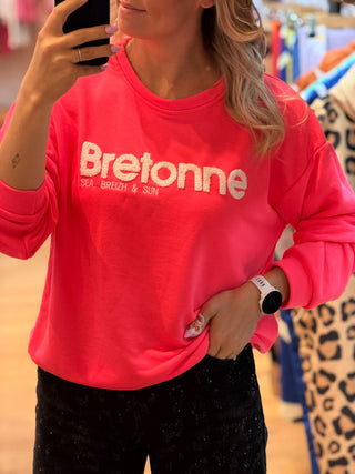 Sweat création BREIZH - Rose fluo (Made in Italie)