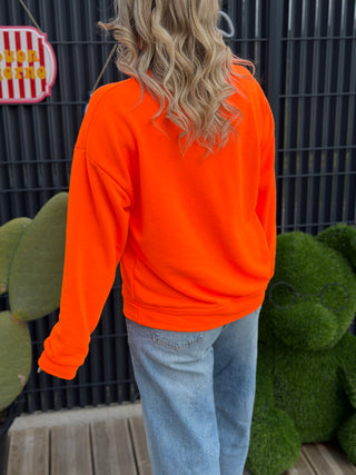 Sweat création BREIZH - Orange fluo (Made in Italie)