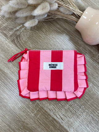 Pochette rayée " MAÎTRESSE ICONIQUE " - ROUGE