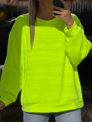 Sweat HASHO - Jaune fluo (Made in Italie)