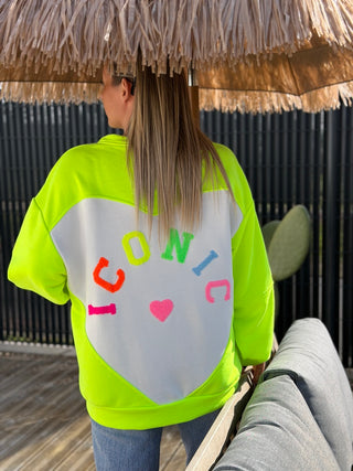 Sweat HASHO - Jaune fluo (Made in Italie)