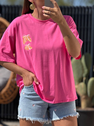 T-shirt Viennoiserie - Fuchsia (Made in Italie)