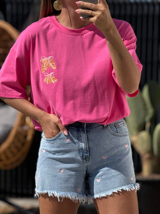 T-shirt Viennoiserie - Fuchsia (Made in Italie)