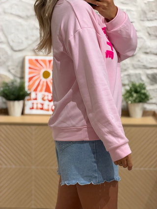 Sweat création BEURRE SALÉ - Rose pâle (Made in Italie)
