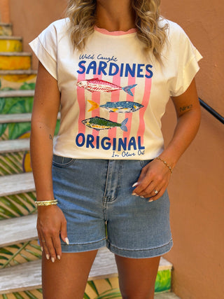 T-shirt SARDINES - ROSE (Made in Italie)