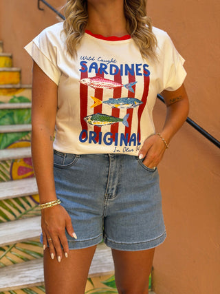 T-shirt SARDINES - ROUGE (Made in Italie)