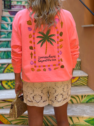 Sweat COQUILLAGES - CORAIL (Made in Italie)