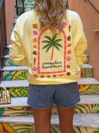 Sweat COQUILLAGES - JAUNE (Made in Italie)