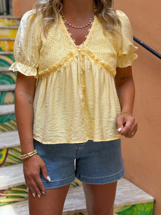 Blouse JIMMY - Jaune pastel