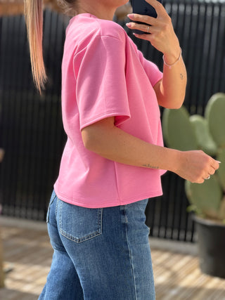 T-shirt PIERROT - Rose Barbie (Made in Italie)
