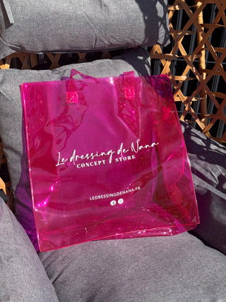 Sac création " Le dressing de Nana " - ROSE TRANSPARENT