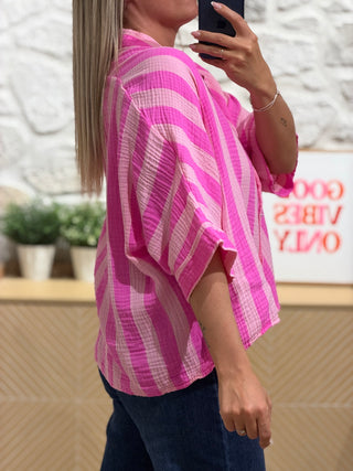 Chemise MAYA - Rose fuchisa (Made in Italie)