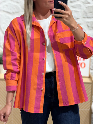Surchemise BADRI - Orange/rose