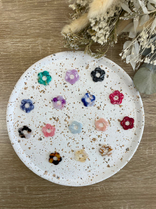 Pendentif pour boucles d'oreilles - Petites fleurs marbrés