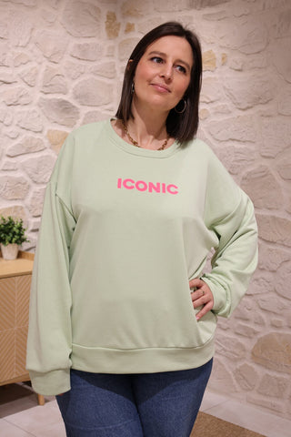 Sweat ICONIC - Vert d'eau - CURVY