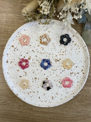 Pendentif pour boucles d'oreilles - Grosses fleurs marbrés
