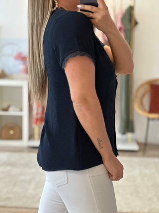 Blouse ANDRÉA Marine - Curvy