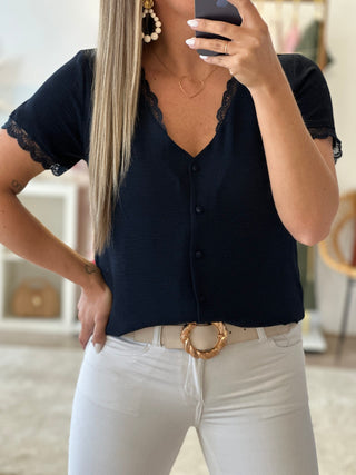 Blouse ANDRÉA Marine - Curvy