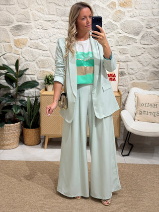 Pantalon POSEIDON - MENTHE (Made in Italie)