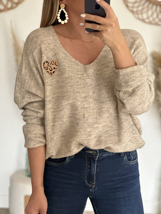 Pull KIARA Beige Chiné