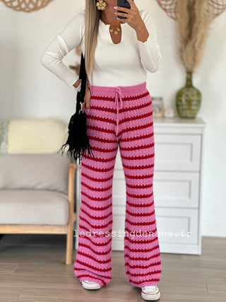 Pantalon SANCHEZ Rose/Rouge (Made in Italie)