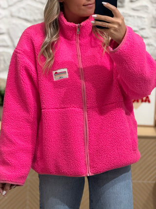 Veste polaire OLYMPE - Rose fluo (Made in Italie)