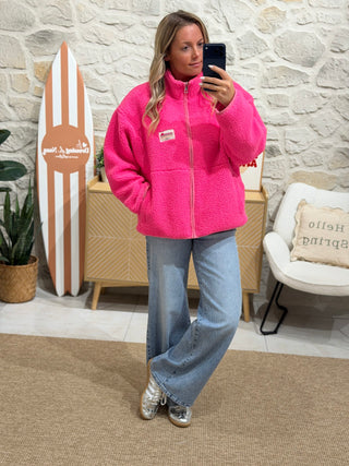 Veste polaire OLYMPE - Rose fluo (Made in Italie)