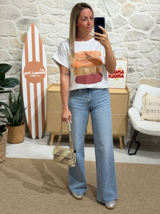 T-shirt PEINTURE - PÊCHE (Made in Italie)