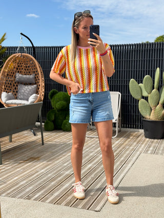 Top en crochet PILY - ORANGE