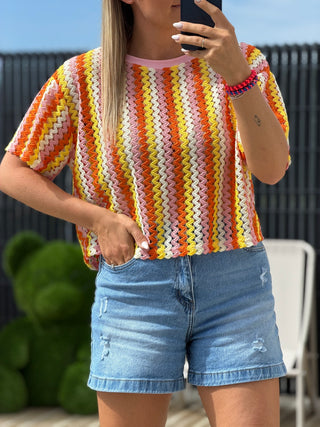Top en crochet PILY - ORANGE