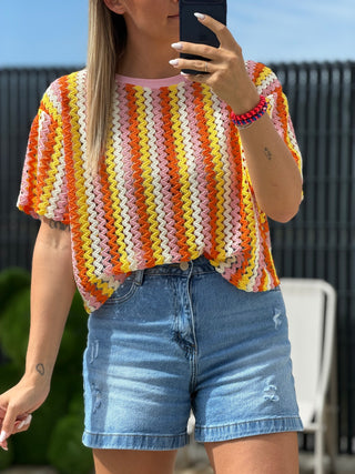 Top en crochet PILY - ORANGE