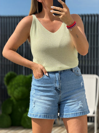 Top ODA - Jaune pâle (Made in Italie)