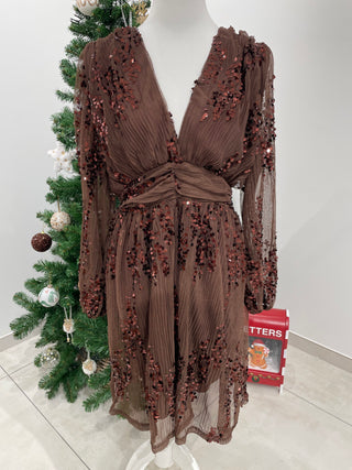 Robe STECY Curvy - Chocolat