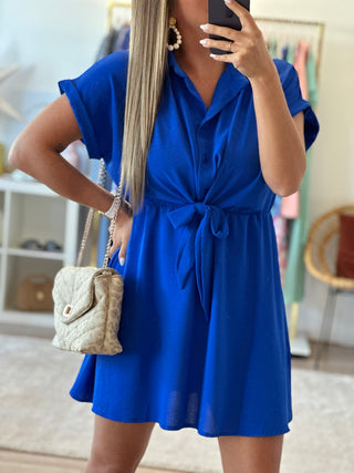 Robe LIONEL - Bleu royal (Made in Italie)