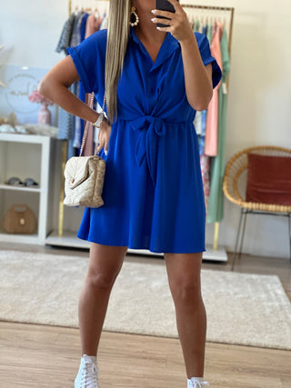 Robe LIONEL - Bleu royal (Made in Italie)