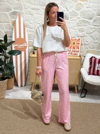 Pantalon PARMANT - ROSE ( MADE IN ITALIE )