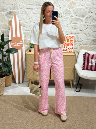 Pantalon PARMANT - ROSE ( MADE IN ITALIE )