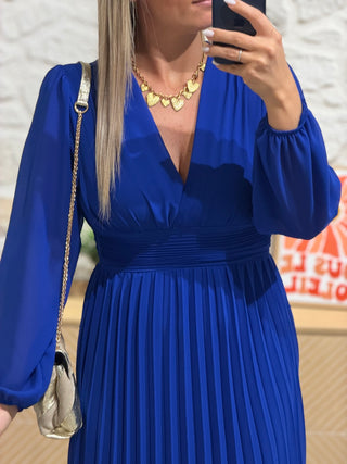 Robe ESMERALDA - Bleue roi (Made in Italie)
