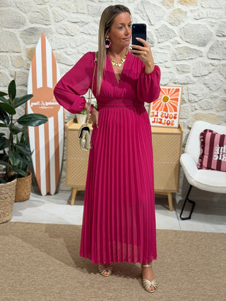 Robe ESMERALDA - Fuchsia (Made in Italie)