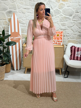 Robe ESMERALDA - Rose pâle (Made in Italie)