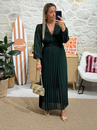 Robe ESMERALDA - Vert sapin (Made in Italie)