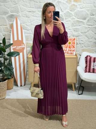 Robe ESMERALDA - Prune (Made in Italie)