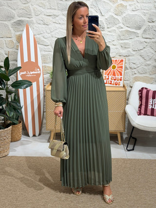 Robe ESMERALDA - Kaki (Made in Italie)