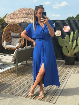 Robe ELIA - Bleu roi ( Made in Italie )